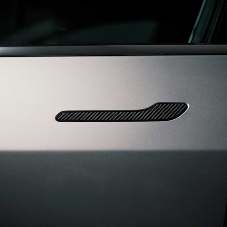 Real Carbon Fiber Door Handle Cover for Tesla Model 3/Y Y:2021-2025