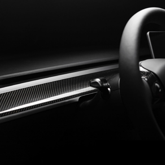 Real Carbon Fiber Dashboard Trim Cover For Tesla Model 3/Y Y:2018-2024