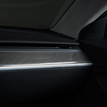 Real Carbon Fiber Dashboard Trim Cover For Tesla Model 3/Y Y:2018-2024