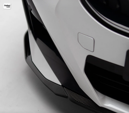 after market carbon fiber front lip on BMW 2 series G42, detailed view