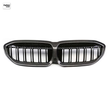 BMW 3 Series G20 Carbon Fiber Dual Slat Front Grille Y:2021-2025