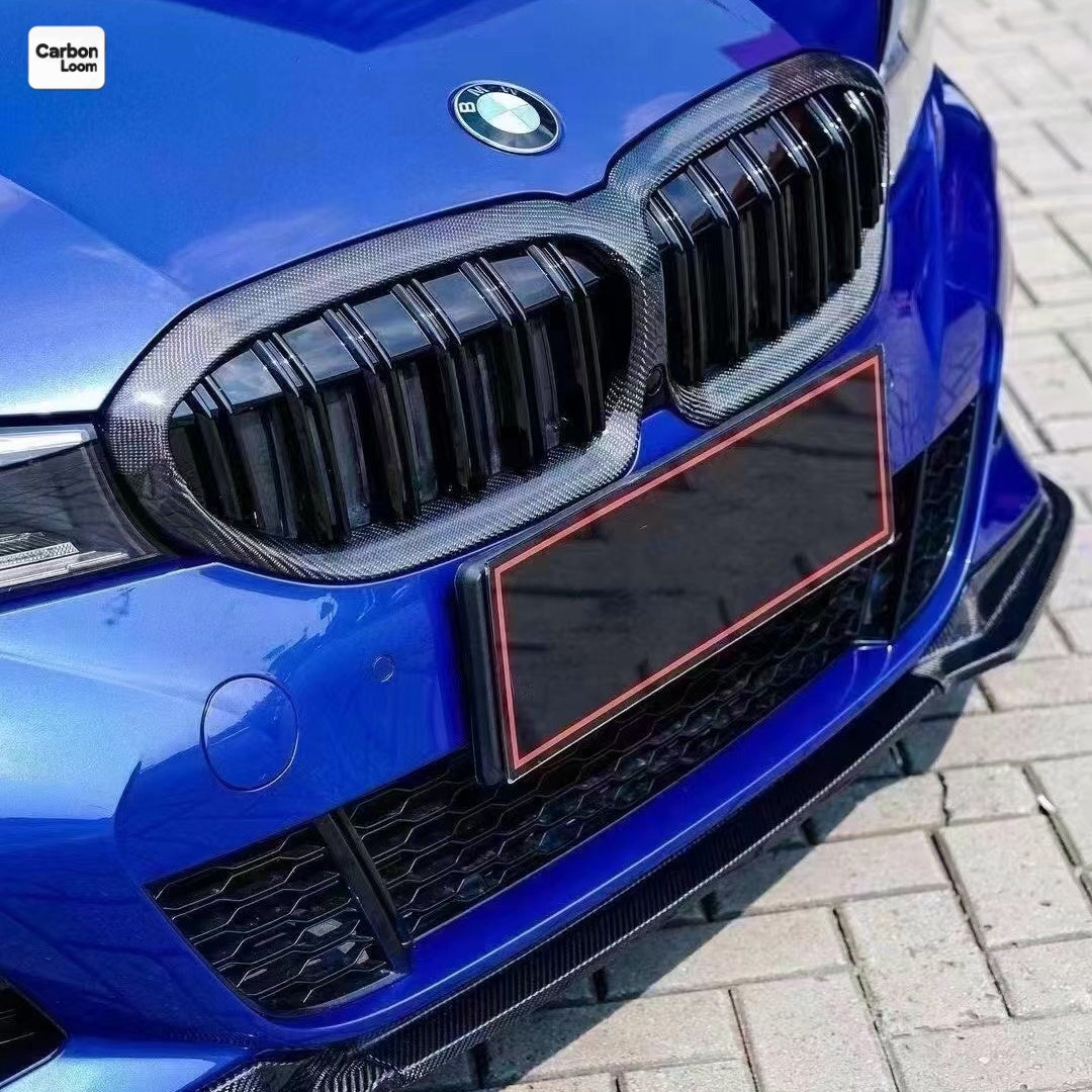 BMW 3 Series G20 Carbon Fiber Dual Slat Front Grille Y:2021-2025
