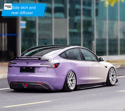 Tesla New Model 3 Carbon Fiber Side Skirts Y:2024-2025