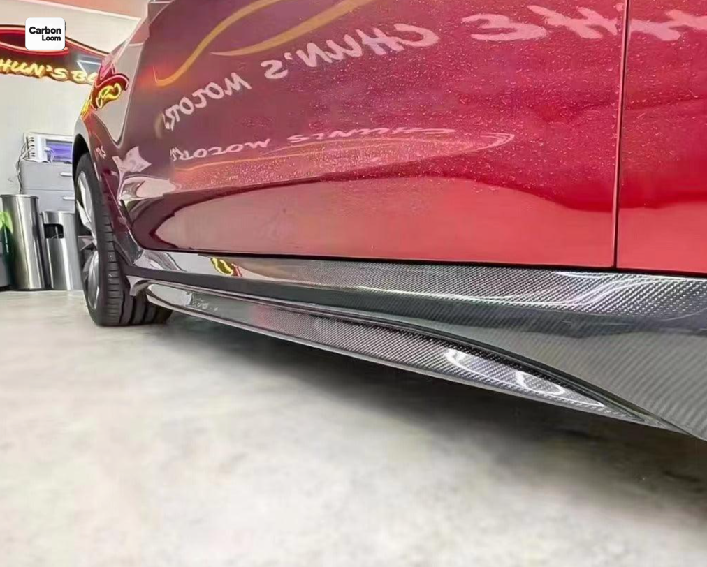 Tesla New Model 3 Carbon Fiber Side Skirts Y:2024-2025