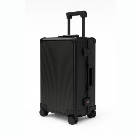 Luxury carbon fiber carry-on with dual TSA combination locks