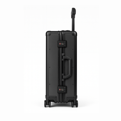 Luxury carbon fiber carry-on with dual TSA combination locks
