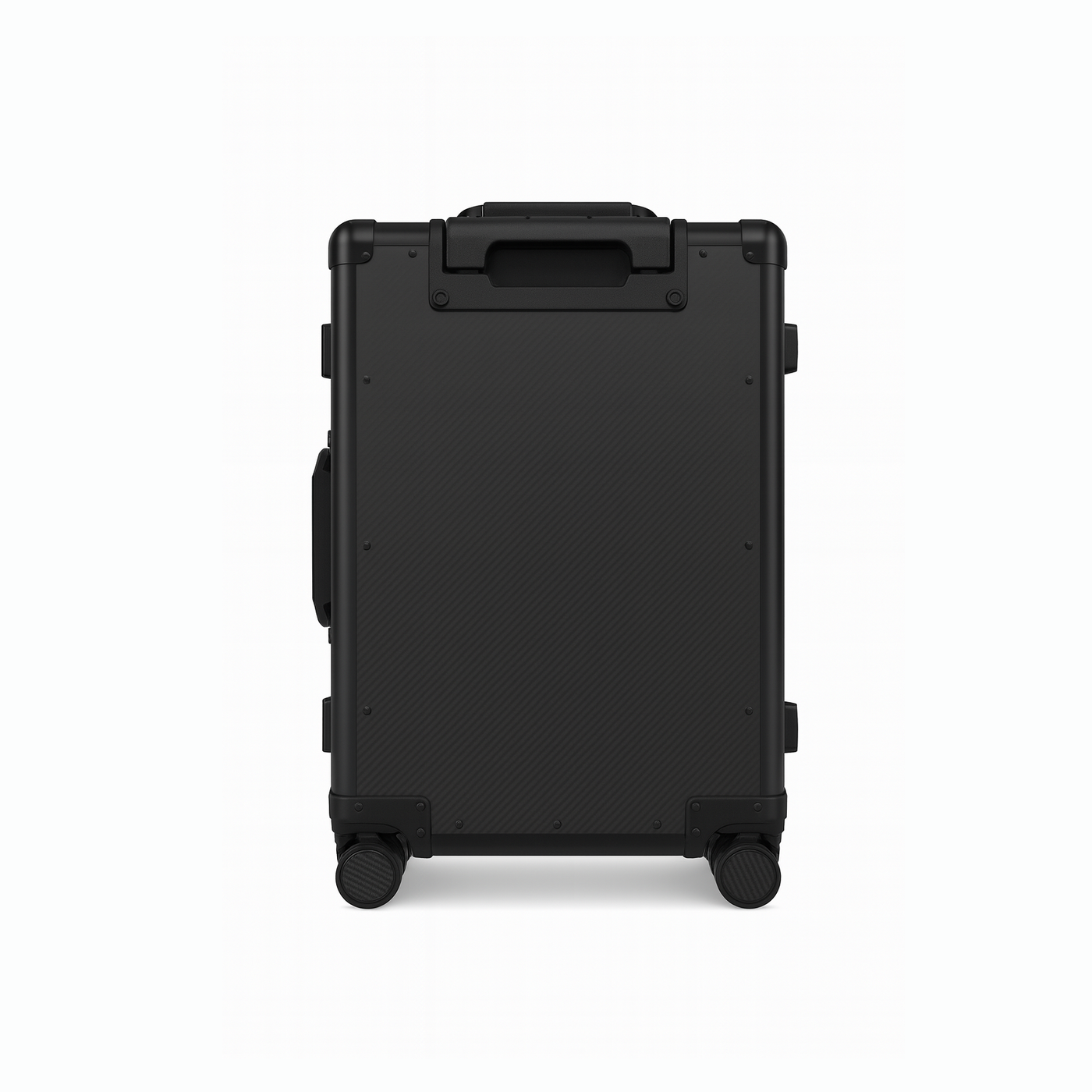 360-degree spinner wheels on durable carbon fiber travel case