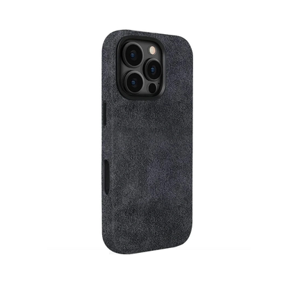 Grey Alcantara Case For iPhone 16 Pro